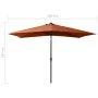 Umbrella with LED and terracotta steel pole 2x3 m by vidaXL, Umbrellas - Ref: Foro24-313791, Price: 65,92 €, Discount: %