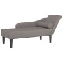 Chaiselongue-Sofa mit Kissen aus grauem Taupe-Stoff. von , Tagesbetten - Ref: Foro24-4007601, Preis: 177,81 €, Rabatt: %