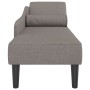 Chaiselongue-Sofa mit Kissen aus grauem Taupe-Stoff. von , Tagesbetten - Ref: Foro24-4007601, Preis: 177,81 €, Rabatt: %