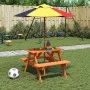 Picknicktisch für 4 Kinder mit Sonnenschirmloch aus Fichtenholz. von , Gartentische - Ref: Foro24-4008984, Preis: 75,17 €, Ra...