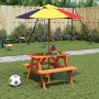 Picknicktisch für 4 Kinder mit Sonnenschirmloch aus Fichtenholz. von , Gartentische - Ref: Foro24-4008984, Preis: 82,24 €, Ra...