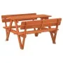 Picnic table for 4 children with umbrella hole made of fir wood. by , Garden tables - Ref: Foro24-4008986, Price: 111,09 €, D...