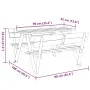 Picnic table for 4 children with umbrella hole made of fir wood. by , Garden tables - Ref: Foro24-4008986, Price: 111,09 €, D...