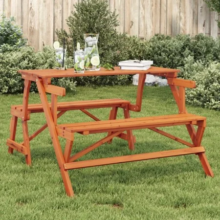 Picnic table with 2-in-1 convertible solid fir wood benches by , Garden tables - Ref: Foro24-4008992, Price: 134,35 €, Discou...