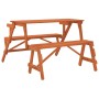 Picnic table with 2-in-1 convertible solid fir wood benches by , Garden tables - Ref: Foro24-4008992, Price: 149,42 €, Discou...