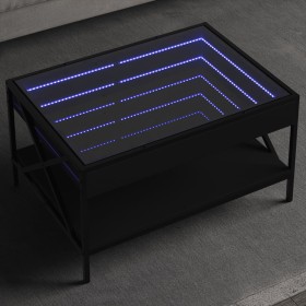Coffee table with Infinity LED black 70x50x38 cm by , Coffee table - Ref: Foro24-847702, Price: 97,21 €, Discount: %