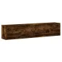 Wall-mounted TV unit with LED smoked oak 180x31x38 cm by , TV Furniture - Ref: Foro24-3307951, Price: 129,23 €, Discount: %