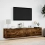 Wall-mounted TV unit with LED smoked oak 180x31x38 cm by , TV Furniture - Ref: Foro24-3307951, Price: 129,23 €, Discount: %