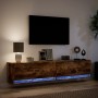 Mueble de TV de pared con LED roble ahumado 180x31x38 cm de , Muebles TV - Ref: Foro24-3307951, Precio: 134,90 €, Descuento: %