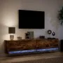 Wall-mounted TV unit with LED smoked oak 180x31x38 cm by , TV Furniture - Ref: Foro24-3307951, Price: 129,23 €, Discount: %