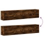 Mueble de TV de pared con LED roble ahumado 180x31x38 cm de , Muebles TV - Ref: Foro24-3307951, Precio: 134,90 €, Descuento: %