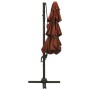 Sombrilla de 4 niveles con poste de aluminio terracota 3x3 m de vidaXL, Sombrillas - Ref: Foro24-313833, Precio: 195,87 €, De...
