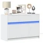 TV-Möbel mit LED-Beleuchtung aus weißem Ingenieurholz 91x34x61 cm von , TV-Möbel - Ref: Foro24-852180, Preis: 102,26 €, Rabat...