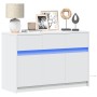 TV stand with LED made of white engineered wood 91x34x61 cm by , TV Furniture - Ref: Foro24-852180, Price: 103,72 €, Discount: %