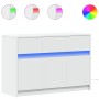 TV-Möbel mit LED-Beleuchtung aus weißem Ingenieurholz 91x34x61 cm von , TV-Möbel - Ref: Foro24-852180, Preis: 103,72 €, Rabat...