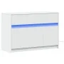 TV stand with LED made of white engineered wood 91x34x61 cm by , TV Furniture - Ref: Foro24-852180, Price: 102,26 €, Discount: %