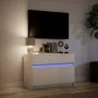 TV-Möbel mit LED-Beleuchtung aus weißem Ingenieurholz 91x34x61 cm von , TV-Möbel - Ref: Foro24-852180, Preis: 102,26 €, Rabat...