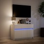 TV-Möbel mit LED-Beleuchtung aus weißem Ingenieurholz 91x34x61 cm von , TV-Möbel - Ref: Foro24-852180, Preis: 103,72 €, Rabat...