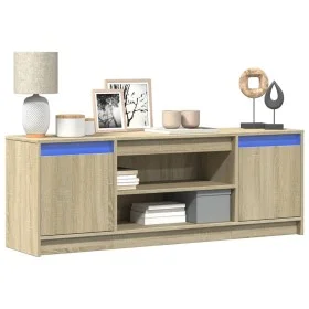 Mueble de TV LED madera ingeniería roble Sonoma 139,5x34x50 cm de , Muebles TV - Ref: Foro24-852196, Precio: 98,64 €, Descuen...