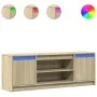 LED TV stand in Sonoma oak engineered wood 139.5x34x50 cm by , TV Furniture - Ref: Foro24-852196, Price: 98,64 €, Discount: %