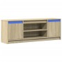 TV-Schrank aus Eichenholz in Sonoma-Optik mit den Maßen 139,5x34x50 cm. von , TV-Möbel - Ref: Foro24-852196, Preis: 100,19 €,...