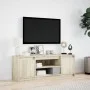 LED TV stand in Sonoma oak engineered wood 139.5x34x50 cm by , TV Furniture - Ref: Foro24-852196, Price: 98,64 €, Discount: %