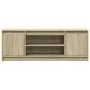 LED TV stand in Sonoma oak engineered wood 139.5x34x50 cm by , TV Furniture - Ref: Foro24-852196, Price: 98,64 €, Discount: %