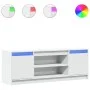Mueble de TV con LED madera de ingeniería blanco 139,5x34x50 cm de , Muebles TV - Ref: Foro24-852194, Precio: 99,33 €, Descue...