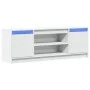 TV stand with LED lights, engineered wood, white, 139.5x34x50 cm by , TV Furniture - Ref: Foro24-852194, Price: 99,33 €, Disc...