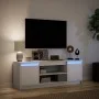 TV stand with LED lights, engineered wood, white, 139.5x34x50 cm by , TV Furniture - Ref: Foro24-852194, Price: 99,33 €, Disc...