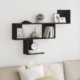 Wandregal aus schwarzem Ingenieurholz 100x15x70 cm von , Regale und Regale - Ref: Foro24-853192, Preis: 41,43 €, Rabatt: %