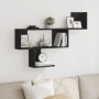 Engineered wood black wall shelf 100x15x70 cm by , Shelves and shelves - Ref: Foro24-853192, Price: 41,43 €, Discount: %