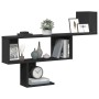 Engineered wood black wall shelf 100x15x70 cm by , Shelves and shelves - Ref: Foro24-853192, Price: 41,43 €, Discount: %