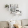 Engineered wood white wall shelf 124.5x18x60.5 cm by , Shelves and shelves - Ref: Foro24-853263, Price: 32,60 €, Discount: %