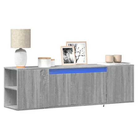 TV-Wandmöbel mit LED-Lichtern in Sonoma-Grau 135x31x39,5 cm. von , TV-Möbel - Ref: Foro24-852388, Preis: 82,98 €, Rabatt: %