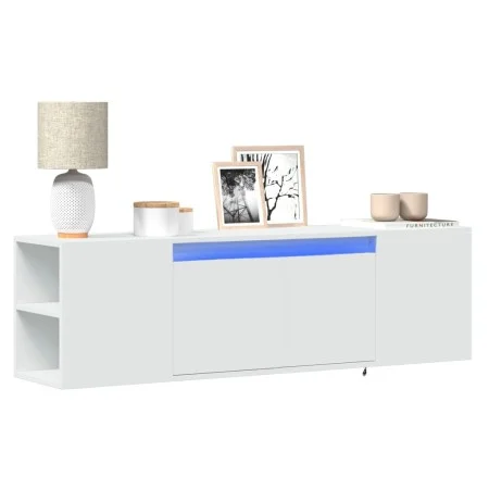 Wand-TV-Möbel mit LED-Lichtern in Weiß 135x31x39,5 cm von , TV-Möbel - Ref: Foro24-852383, Preis: 77,75 €, Rabatt: %