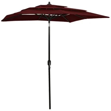 3-tier parasol with burgundy aluminum pole 2x2 m by vidaXL, Umbrellas - Ref: Foro24-313848, Price: 67,55 €, Discount: %