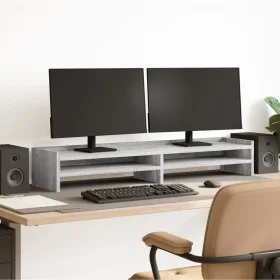 Wooden screen support, Sonoma gray engineering, 100x24x16 cm by , Computer bases and risers - Ref: Foro24-854729, Price: 34,6...