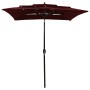 3-stufiger Sonnenschirm mit burgunderfarbenem Aluminiummast 2x2 m von vidaXL, Sonnenschirme - Ref: Foro24-313848, Preis: 68,5...