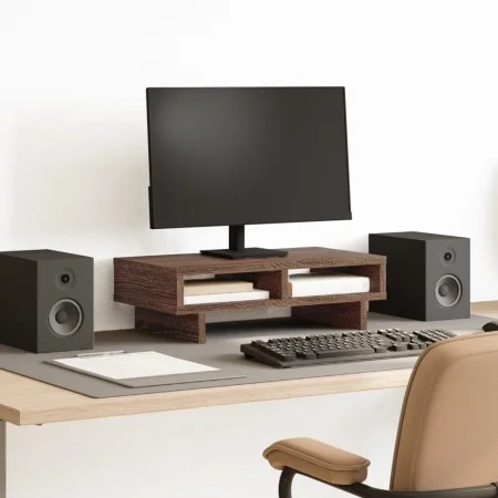 Brown oak wood engineering screen stand 50x27x15 cm by , Computer bases and risers - Ref: Foro24-854748, Price: 23,93 €, Disc...