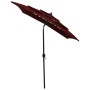 3-stufiger Sonnenschirm mit burgunderfarbenem Aluminiummast 2x2 m von vidaXL, Sonnenschirme - Ref: Foro24-313848, Preis: 68,5...