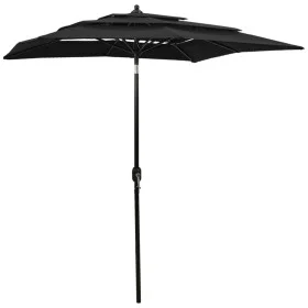 Sombrilla de 3 niveles con poste de aluminio negra 2x2 m de vidaXL, Sombrillas - Ref: Foro24-313850, Precio: 59,25 €, Descuen...
