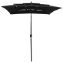 3-stöckiger Sonnenschirm mit schwarzem Aluminiummast 2x2 m von vidaXL, Sonnenschirme - Ref: Foro24-313850, Preis: 59,97 €, Ra...