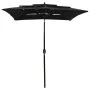 3-tier parasol with black aluminum pole 2x2 m by vidaXL, Umbrellas - Ref: Foro24-313850, Price: 59,23 €, Discount: %