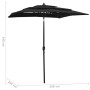 3-stöckiger Sonnenschirm mit schwarzem Aluminiummast 2x2 m von vidaXL, Sonnenschirme - Ref: Foro24-313850, Preis: 59,97 €, Ra...