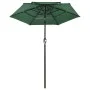 3-stöckiger Regenschirm mit grüner Aluminiumstange 2 m von vidaXL, Sonnenschirme - Ref: Foro24-313853, Preis: 59,51 €, Rabatt: %