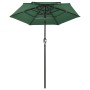 3-stöckiger Regenschirm mit grüner Aluminiumstange 2 m von vidaXL, Sonnenschirme - Ref: Foro24-313853, Preis: 61,53 €, Rabatt: %