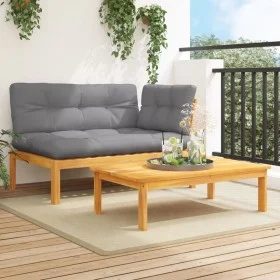 Garden pallet sofa set with 2 acacia wood cushions. by , Outdoor sofas - Ref: Foro24-3324818, Price: 285,20 €, Discount: %
