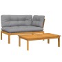 Set de sofás de palets de jardín y cojines 2 pzas madera acacia de , Sofás de exterior - Ref: Foro24-3324818, Precio: 290,74 ...