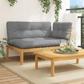 Corner garden pallet sofa with acacia wood cushions by , Outdoor sofas - Ref: Foro24-3324788, Price: 231,27 €, Discount: %